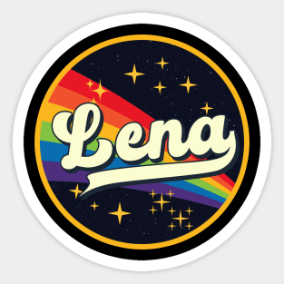 Lena // Rainbow In Space Vintage Style Sticker